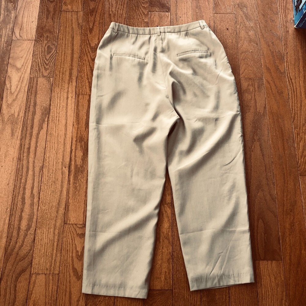 Love Bonito HY5281 Dress Trouser Beige Lined Wide Leg Pockets Belt Loops Women 6
